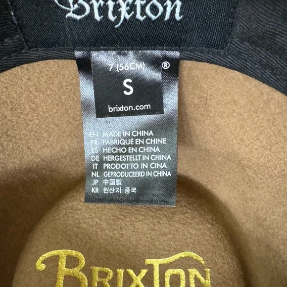 High End Brixton Mfg Co Tan Felt Men’s S 7 Fedora Hat MINTY - Picture 8 of 11